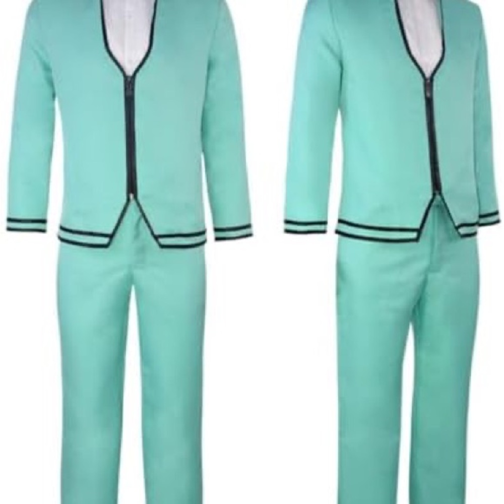 New Saiki Kusuo Cosplay Costume Mint Green Men's Suit, SIZE 2XL